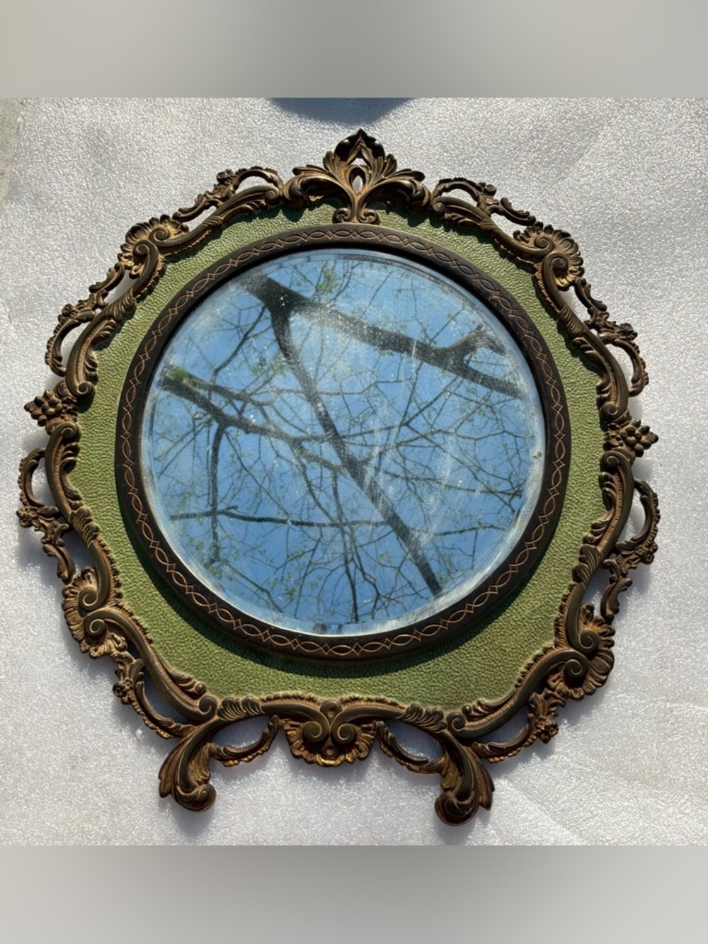 NATIONAL BRASS & IRON WORKS VICTORIAN TABLE MIRROR